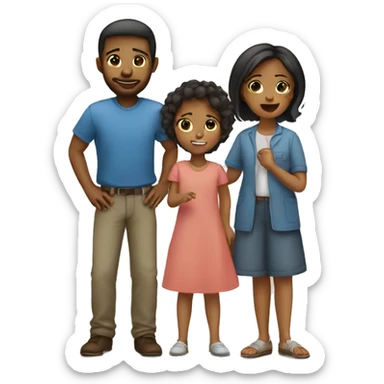 family with children a boy of three years and a girl of 10 months sticker
