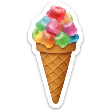ice cream with gummy bears sticker