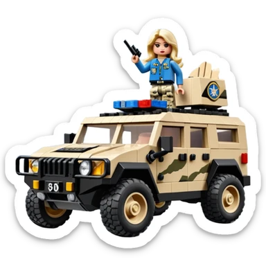 Lego Barbie Stealthy camouflage desert Rock climbing Snow planet dark scary sporty police off road interceptor humvee camper  sticker