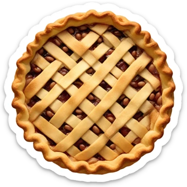 Apple pie with beans on it sticker