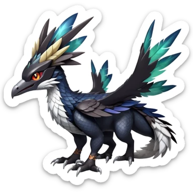 Shiny Dark Nargacuga-Silvally-Trico-Noivern-Hybrid (Full body) sticker