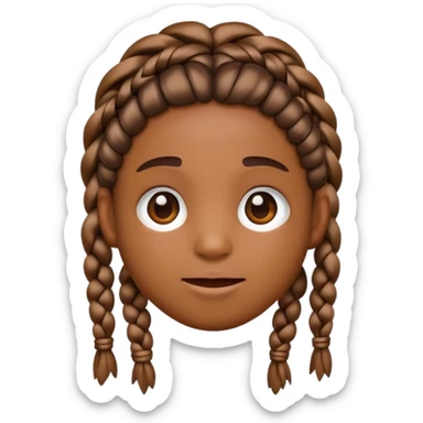 poo emoji with braids sticker