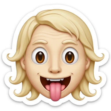 Ojos en forma de equis boca ondulada y con lengua afuera del lado izquierdo como el logo de nirvana sticker