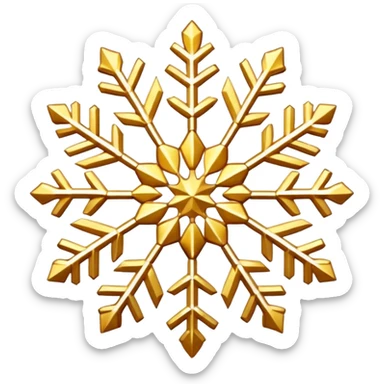 Gold snowflake sticker