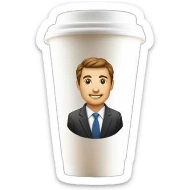 business portrait on a coffee to go cup sticker