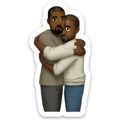 kanye west hugging kanye west sticker