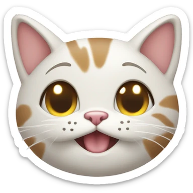 giggling cute cat with paw covering its mouth sticker