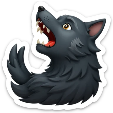 Black wolf howling sticker