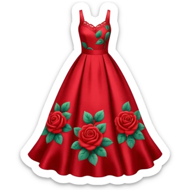 red rose dress no body sticker