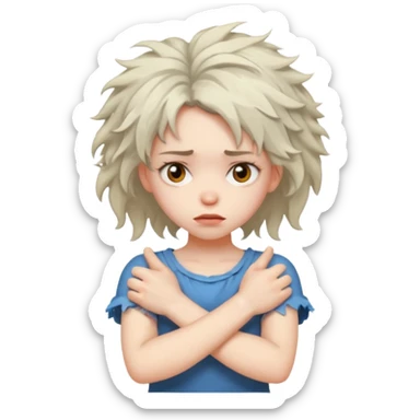 Mad girl with crossed arms  sticker