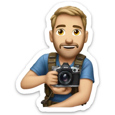 I need an brutal cameraman movie crew guy with a camera sticker