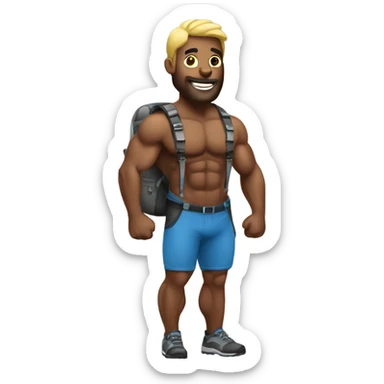 Bodybuilding hiker sticker