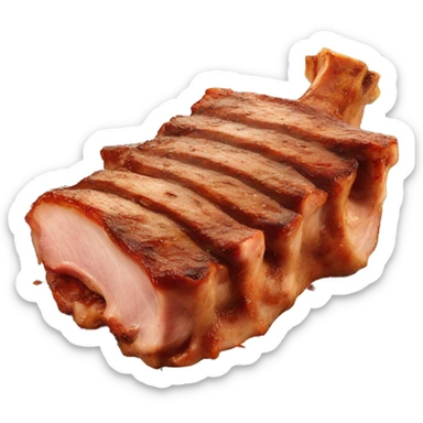 pork rib on a grill sticker