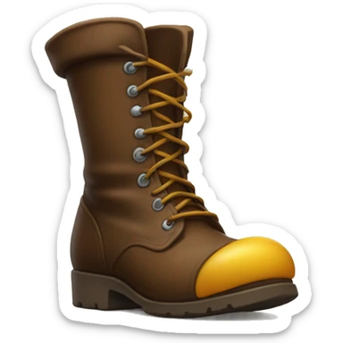 boot with a silly face sticking his tongue out and smiling sticker