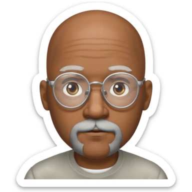 bald headed silver beard black man glasses sticker