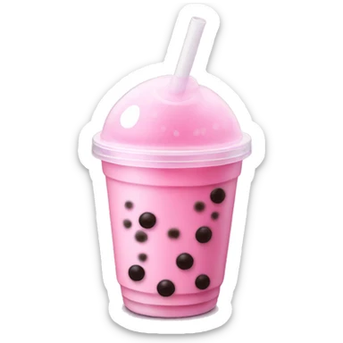 Pink bubble tea sticker