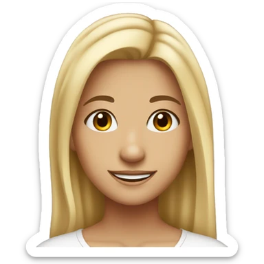 Dirty blonde girl with brown eyes pretty smiling sticker