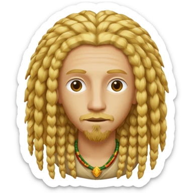 cabelo estilo rastafari loiro sticker