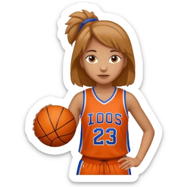 basketball playing girl sticker