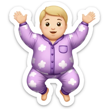 Fat kid jumping in Pjs sticker