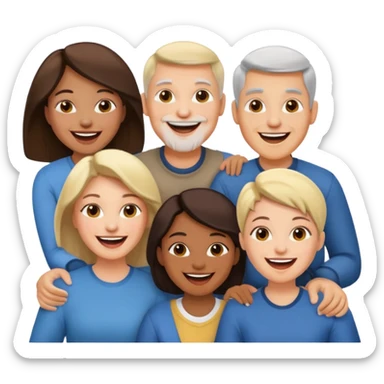 a group of 4 people all of SAME AGE GROUp two men n two women sticker