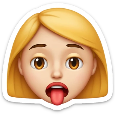 classic emoji style face biting lip, looking anxious sticker