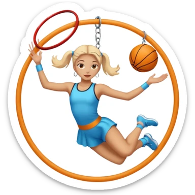girl doing aerial hoops silhouette  sticker