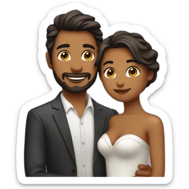 Pareja enamorados besándose sticker