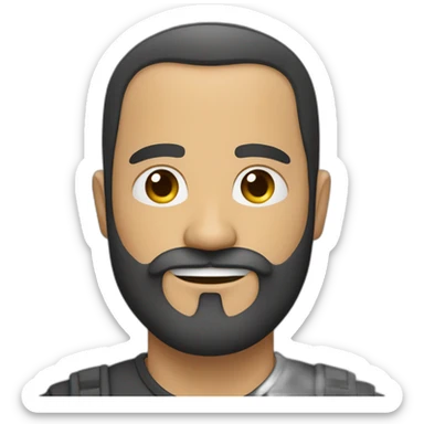 Hombre calvo con barba de candado sticker