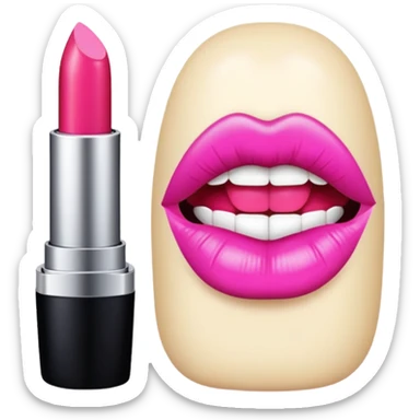 pink lipstick cosmetics sticker