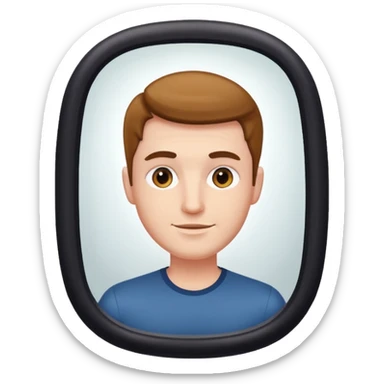 a man posing for a mirror selfie sticker