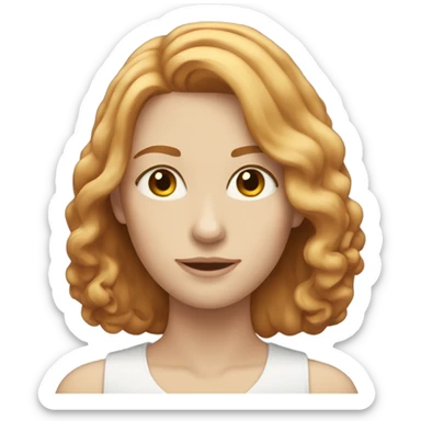 pale pretty woman with shoulder length ginger-brown hair sticker