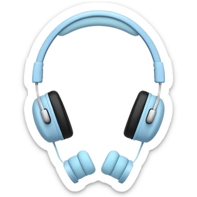 🎧 with pastel blue bows right on top of both ear cups sticker
