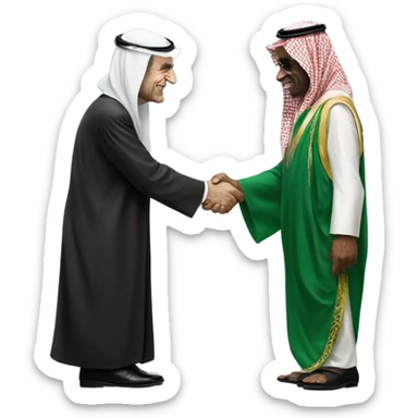 Richard Nixon realistic shakes hands with saudi sticker