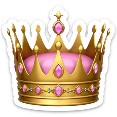 golden crown with pink detail, luxurious  sticker
