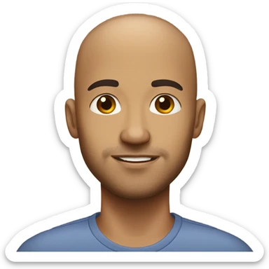 Mixed man he is bald He has a short beard. And small freckles. sticker