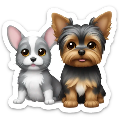 Yorkie and chinchilla sticker