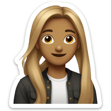 Light brown girl with long hair hugging guy who is taller with short balck hair and is light brown sticker