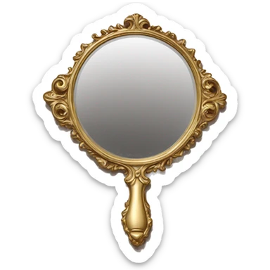 vintage rococo hand mirror sticker