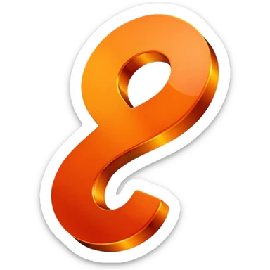 red-and-orange colored question mark sticker