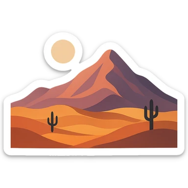 A modern desert mountain, wallpaper, modern sticker