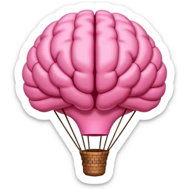 Globo aerostatico con forma de cerebro de color rosa sticker