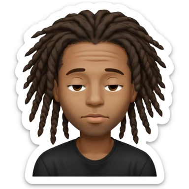 Black man with dreads and a clean shave puckering his lips and closing his eyes sticker
