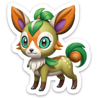 Meloetta-Skiddo-Pokémon-Fakémon-creature sticker