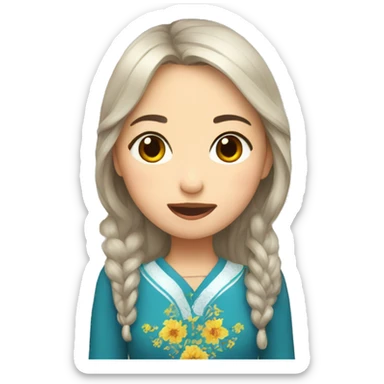 Girl kiss Kazakhstan  sticker