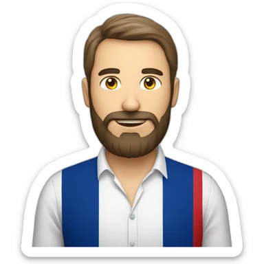 Bearded man in a shirt of the France flag  sticker