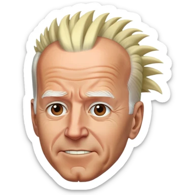 Joe Biden with a Mohawk sticker