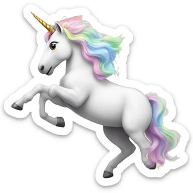 unicorn riding rainbow sticker