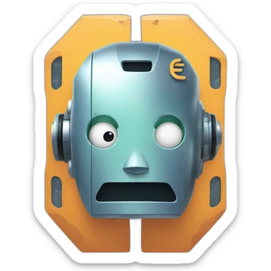 robot face with gemini crypto exchange logo sticker