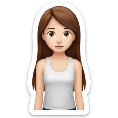 a pretty bratz fair girl with long straight hair with a white tank top sticker